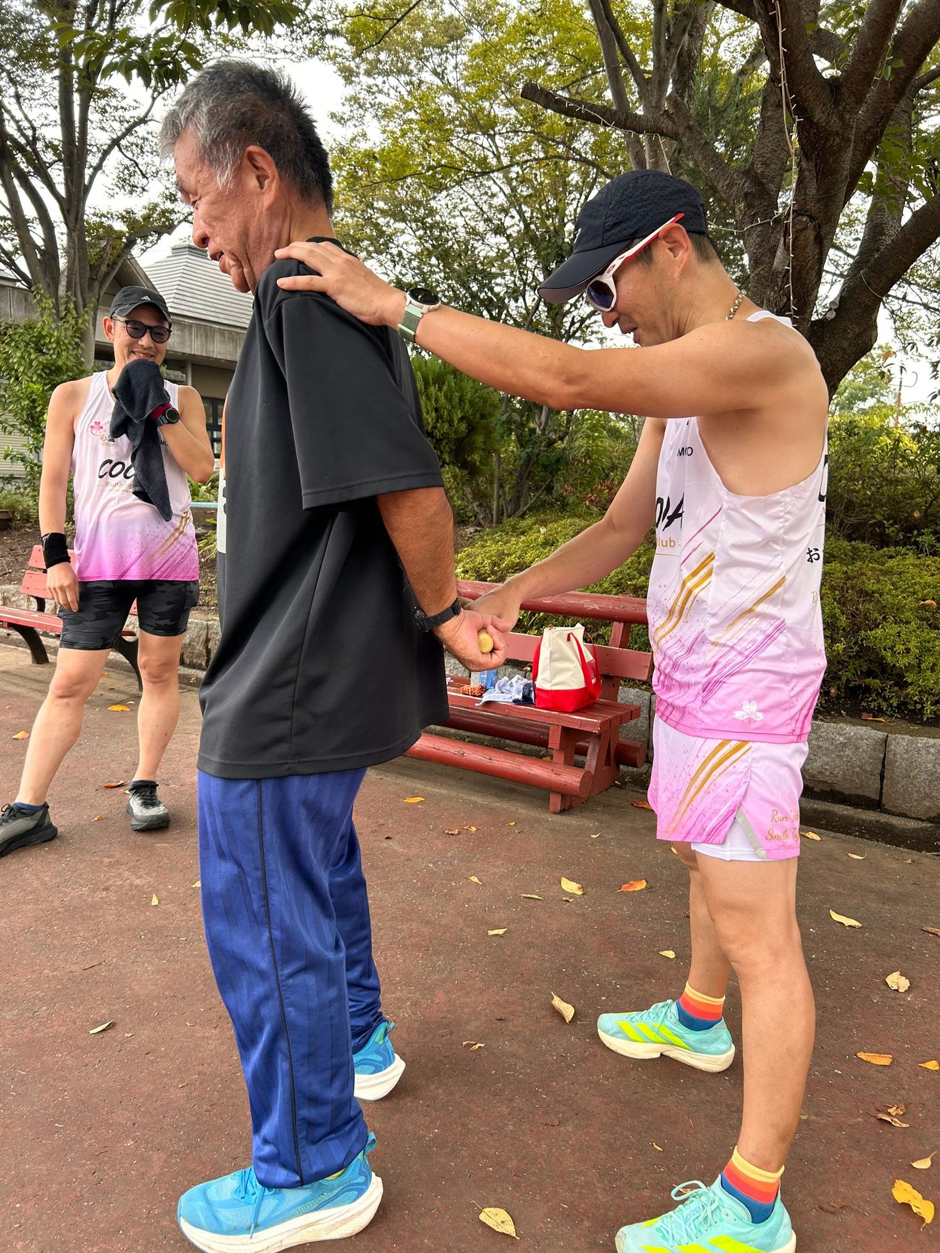 ランニング前後のバランス調整の様子